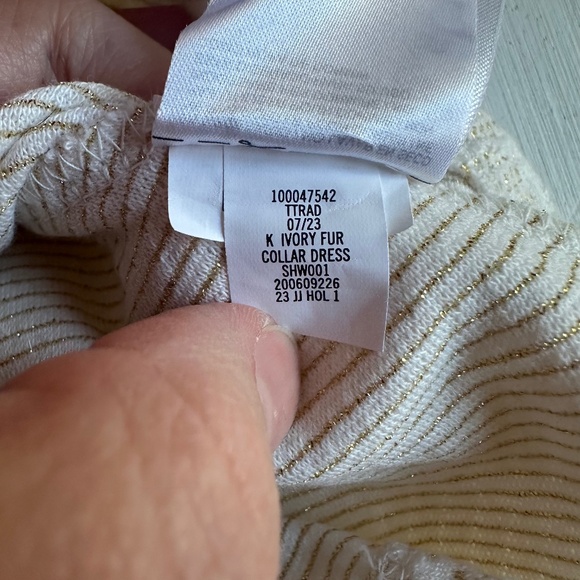 Janie and Jack Metallic Faux Fur Collar Dress - Picture 5 of 6